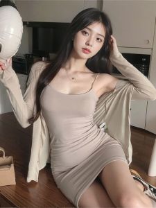 ชุดเดรสสายเดี่ยวสำหรับสาวแซ่บสุดๆเดรสสั้นรัดรูปเซ็กซี่สำหรับคนตัวเล็กเดรสรัดสะโพกรัดรูปดูแพง