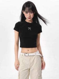 ARCG | Black Retro Fitted Crop Top Tee