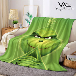 BILIBILI | Christmas G-Grinch-S Printed Blanket Suitable for Sofas Beds Offices Travel Camping Chairs Warm Plush Blanket