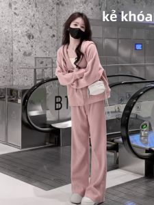 Bộ đồ hai mảnh CHANGTONG áo nỉ trùm đầu quần dài thể thao mùa xuân