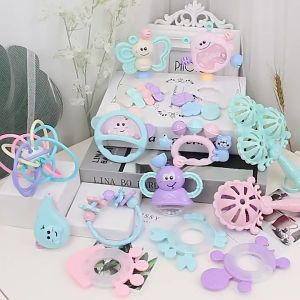 Mainan Rattle Kerincingan & Teether Gigitan Bayi Set
