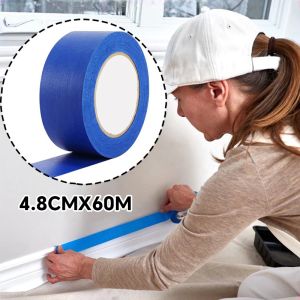 60M Blue Painter Masking Tape For Painting Edges Trim Wall Ceiling Finishing Clean Release Trim Edge Painters Tape Residue Free