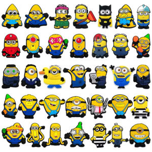 12-36Pcs Potdemiel Minion Cartoon Shoe Charms For Slides SandalsPVC Shoe Decorations Accessories For Christmas Birthday Gift