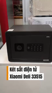 Két Sắt Mini Mật Khẩu Chìa Khóa 33515 DELI Chống Cắt Chống Cháy An Toàn Bảo Vệ Tài Sản