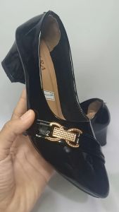 Bayar Ditempat !!! Sepatu High Heels Hak Tebal 5cm Ready Size 37-40 Hitam high heel/sepatu heel/sepatu high heel cantik/heels