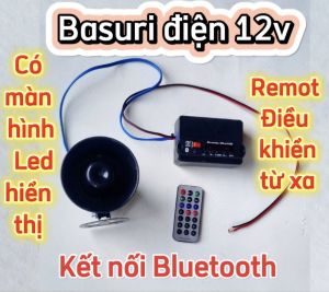 Còi basuri điện 12v 199 bài có điều khiển từ xa kết nối Bluetooth