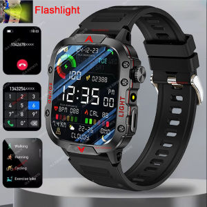 2025 New Military Smart Watch Men Outdoor Sport Fitness Tracker Health Monitoring 2.01Inch Bluetooth Calls Waterproof Smartwatch
