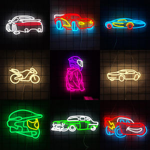 Car Neon Sign for Wall Decor Racing Car Led Neon Light Neon Lights Signs Light Up Sign for Bedroom Gameroom Birthday Party Gift