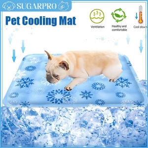 Cats Dogs Pet Cooling Mat For Summer Breathable Comfortable Ice Silk Pet Ice Pad Water Washed Portable Dog House