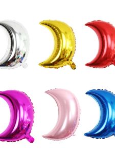 Quả Bong Bóng Mặt Trăng Bằng Màng Nhôm 18 Inch Quà Tặng Tiệc Cưới Hoạt Hình Quả Bong Bóng Tròn Cho Lễ Hội Và Không Gian Phổ Thông