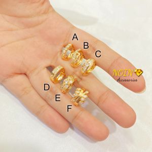 Anting Xuping Wanita Jepit Lapis Emas Zircon Aksesoris Fashion Trend