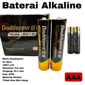 Baterai AAA Alkaline Doublepow 1.5v Batre LR03 2pcs