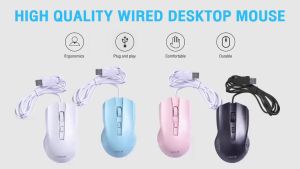 🆕 MAA MOO 🚀 ส่งเร็ว🚀 OKER MOUSE M217 M218 WIRED DESKTOP เมาส์ แบบสาย USB สุดสั้น 2400dpi ประกัน2ปี #DM 217 218