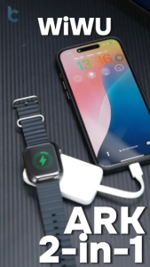 Đế dock sạc nhanh từ tính kiêm pin dự phòng 2000mAh cho Apple Watch Ultra/10/9/8/7/6/5/4/SE/3/2/1 kèm dây Type-C sạc iPhone iPad WIWU Wi-M22 - Chip AI an toàn sạc sạc nam châm chắc chắn Thiết kế nhỏ gọn Chip Ai điều chỉnh dòng điện Chuẩn sạc MFI