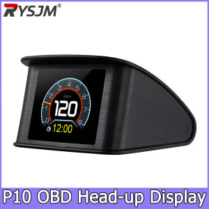 RYSJM | P10-PRO Head Up Display OBD Smart Digital Speedometer Overspeed Alarm Tachometer Voltage Water Temp Meter On Board Computer
