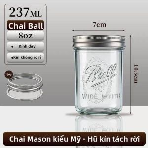 Lọ Kính Dạng Thực Phẩm Để Lưu Trữ Yến Mạch Ngâm Đêm Và Mật Ong