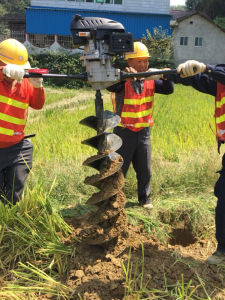 High-Power Four-Stroke Earth Boring Machine Photovoltaic Excavator Ground Drill Tree Planting Wire Pole Pile Driver Excavator Gasoline