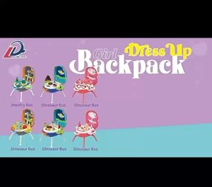 Suitcase 4 in 1 Portable Trolley Makeup Tools Parking Dinosaur Alloy Backpack Set Toy