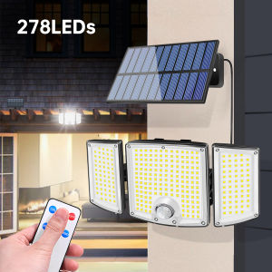 Solar Garden Light Outdoor 278 LED IP65 Waterproof & Remote Adjustable Angle Solar Wall Lamp