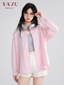 เสื้อเชิ้ตคอโปโลแขนยาวผ้าฝ้ายสีชมพูสไตล์ฮ่องกงสำหรับผู้หญิงในช่วงฤดูใบไม้ผลิ ทรงหลวมๆ สไตล์ใหม่ เสื้อชั้นในที่สวมใส่ได้หลากหลาย