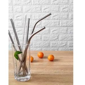 Sedotan Stainless dan Sikat Besi Unik Lucu Dan Murah Aesthetic Ramah Lingkungan VIral Tik tok 1 Set