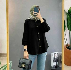 BAJU ATASAN KEMEJA WANITA HARUMI /PAKAYAN WANITA TERBARU BAHAN CRINGKEL AIR FLOWER