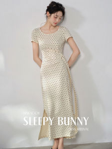 Colorful Polka Dot Ruffled Bow-tied Dress