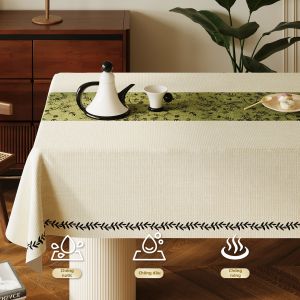 HOUGOUXIANG | Khăn trải bàn mới sang trọng chống thấm nước chịu nhiệt chống dầu kiểu cổ điển hình chữ nhật