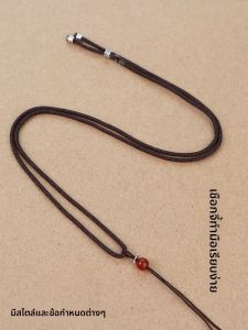สร้อยคอแบบผูกห้อยหยกสีดำทำมือสำหรับทั้งชายและหญิง โซ่แขวนจี้สีแดง โซ่คอแบบลำลอง โซ่ห้อยจี้สุดหรู
