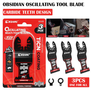 3pcs Carbide Oscillating Multitool Blades Obsidian Universal Quick Release Oscillating Saw Blades for Metal Wood Drywall