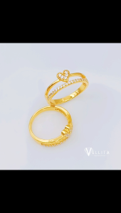 [VJ]NEW! Cop916 Ring “Heart Diamond” 999.9 Gold Plated Cubic Zirconia Ring Persist916 #SR202 <Cincin Permata>