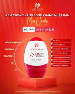 (Miss CanDy)Kem Chống Nắng Song Khánh Nhật BảnSUNS CREEN SPF50+ Hộp 50g Dưỡng Trắng Da Ngừa Lão Hoá(Hàng Chính Hãng)