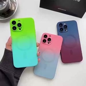 Ốp Điện Thoại iPhone Gradient Hai Màu TPU Bảo Vệ Ống Kính Chống Sốc Chống Vân Tay Chất Liệu Mềm Dành Cho Các Dòng Pro Max Plus