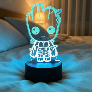 Bandai | Đèn Ngủ LED 3D Hình Người Điều Khiển Cảm Ứng Đèn Ảo Ảnh Acrylic Sử Dụng Nguồn USB Trang Trí Phòng Ngủ Quà Tặng Sinh Nhật Trẻ Em Quà Tặng Ngày Lễ