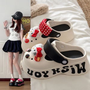 Giày Đế Bằng Đục Lỗ Hoạt Hình Dễ Thương EVA Cho Nữ Mùa Hè Ngoài Trời Đế Dày Chống Trượt Chống Mùi Đi Biển Bãi Biển