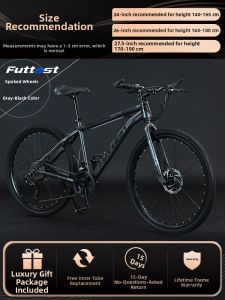 Aluminum Alloy Mountain Bike 24 Inch 26 Inch Mens Womens Road Bicycle Off-Road Youth Adult Middle School Students Bike