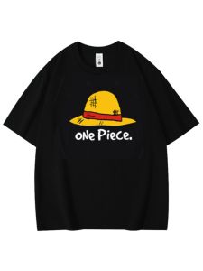 Bandai | One Pieces Monkey D. Luffy Summer Cotton Short-Sleeved T-Shirt for Children and Adults - Anime Loose Print Top