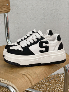 Semir | Giày Sneaker Nữ Đế Dày Tăng Chiều Cao Họa Tiết Chữ Đen Trắng Phong Cách Casual