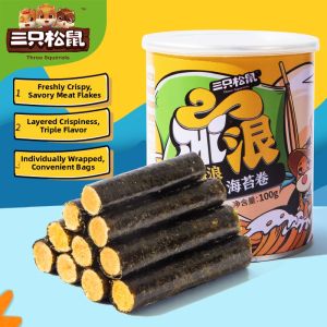Three Squirrels | Ready-to-eat Children Health Seaweed Rolls with Meat Floss 100g