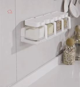 35cm Kitchen Storage Rack Wall Seasoning Rack Bathroom Toilet Shelf Wall-mounted No punching Organizer Rack