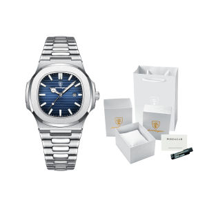 POEDAGAR | POEDAGAR Top Fashion Men Watch Date Stainless Steel Casual Male Clock Waterproof Luminous Business Quartz Mens Watches+Box Gift