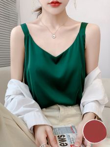 MiiOW | MiiOW Cat Woman French Style Strap Vest Women Inner Wear Outer Wear Loose Silk Satin Summer New Arrival Base Shirt