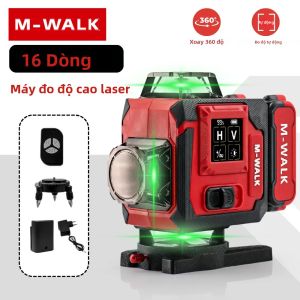 Máy Cân Bằng Laser 16 Tia M-WALK 4D Tự Cân Bằng Ngang & Dọc Tia Xanh Độ Chính Xác Cao Tương Thích Với Pin Milwaukee 3.7V