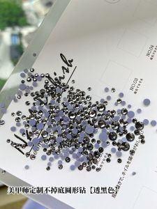 Professional Nail Artist Champagne Color Glass Drill Flat Bottom Super Shiny Irregular Small Size Nail Jewelry