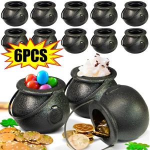 6/1Pcs Mini Halloween Candy Bucket Pot Witch Skeleton Cauldron Holder Jar Trick Or Treat Home Party Decor Props Kids Gifts