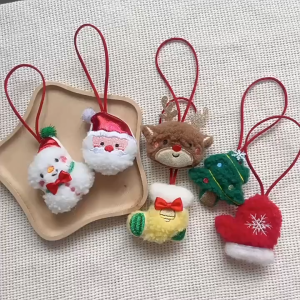 Christmas Plush Doll Hair Rope Elastics Hair Ties Bracelet Versatile Hair Accessories Christmas Plush Toy for Holiday Gifts