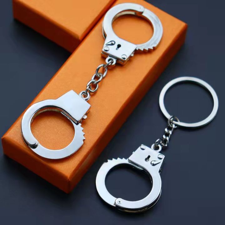 Practical Special Artificial Mini Handcuffs Metal Keychains Car