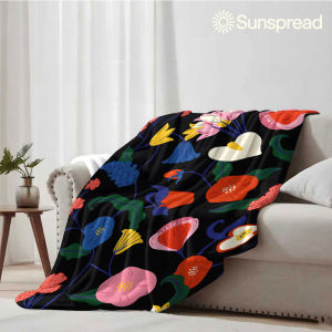 Beast Kingdom | dark bold flower Soft Warm Flannel Blanket Lightweight Cozy Christmas Halloween Home Decor Room