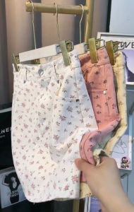 ฤดูร้อน ใหม่สูง เอว สลิมฟิต ลายดอก กระโปรงยีนส์ครึ่งตัว ผู้หญิง ทรงเอ กระโปรงสั้น มีสไตล์ สไตล์ฮ่องกง โพลีเอสเตอร์ ผ้า
