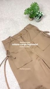 Celana Kulot Clay Pants - Highwaist Loose Cargo - Celana Kargo Wanita - Baggy Pants